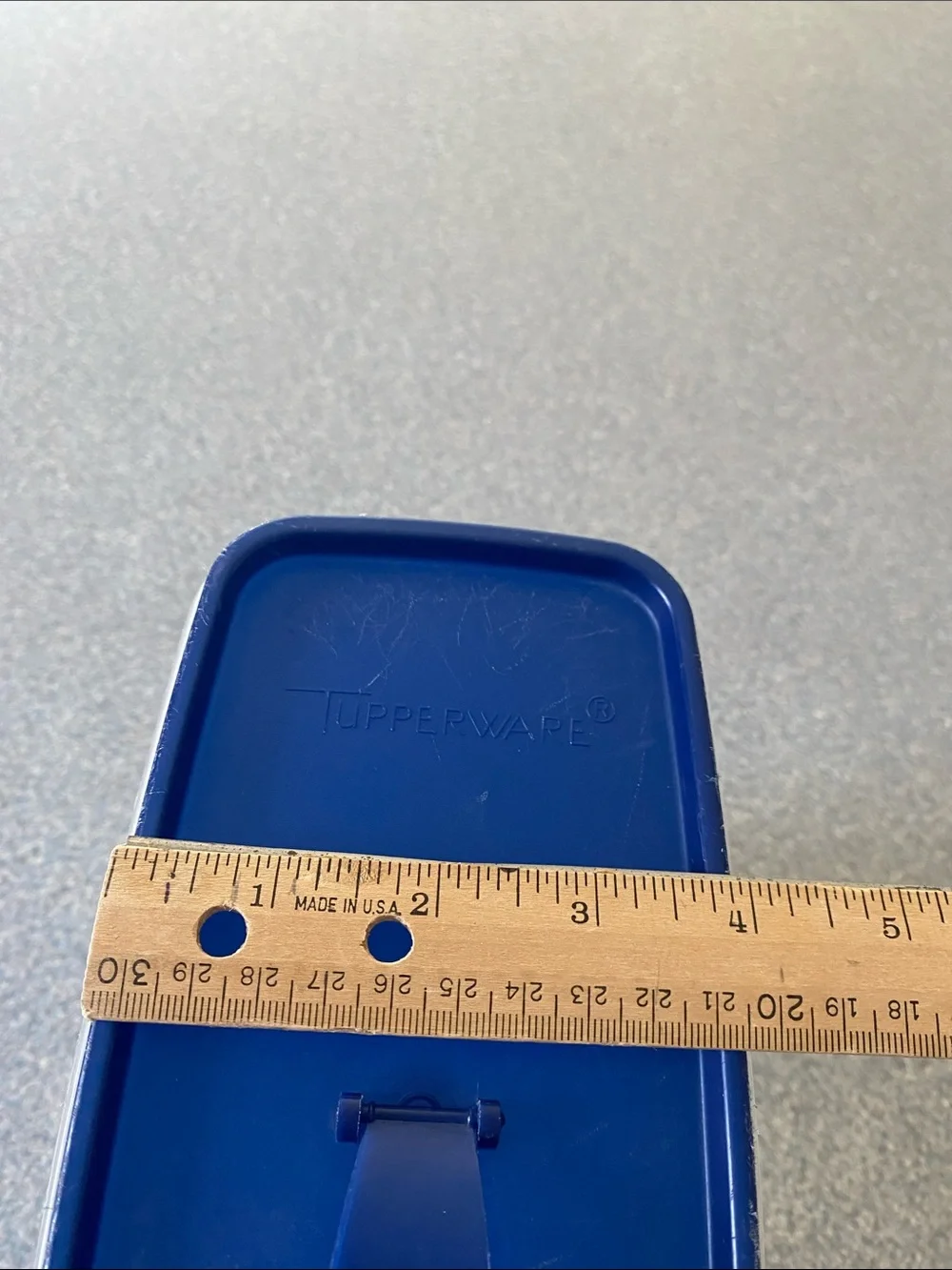 Tupperware White Translucent Container with Blue Lid